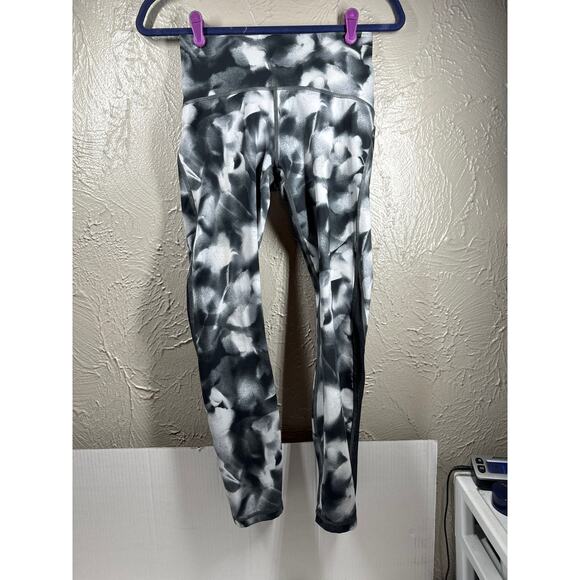 Lululemon Train Times Leggings lw5ARBZ40417 Grey White Marble Mottled Size 6 - Picture 1 of 6